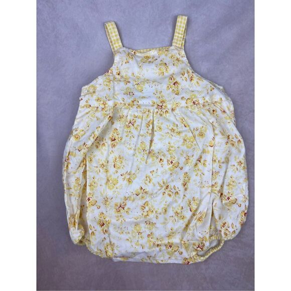 Vintage Yellow Floral Bubble Jumper Hushpuppies Size 12M 90s Y2K - Picture 2 of 5